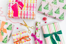 Load image into Gallery viewer, Christmas Trees on Pink: Roll of 3 Sheets