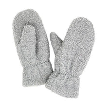 Load image into Gallery viewer, Lining Teddy Bear Mitten Gloves: Charcoal