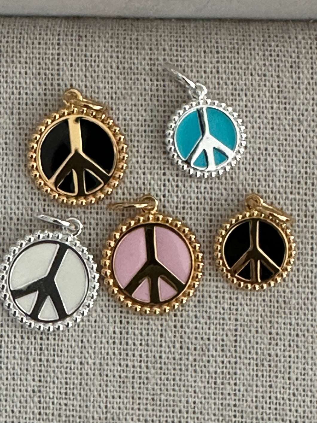 Peace Sign Gold/Pink Small