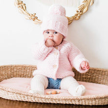 Load image into Gallery viewer, Blush Pink Garter Stitch Beanie Hat: M (6-24 months)