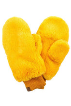 Load image into Gallery viewer, C.C Faux Fur Pop Top Mittens Gloves Shepherd Lining: Black