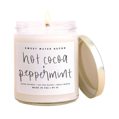 Hot Cocoa + Peppermint Soy Candle | Clear Jar Candle