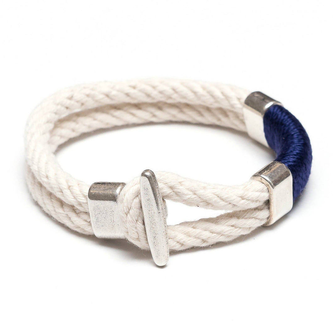 Cambridge Bracelet - Ivory/Navy/Silver MD
