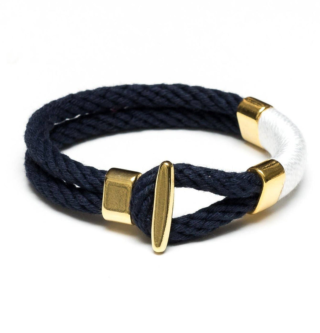 Cambridge Bracelet - Navy/White/Gold XS