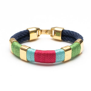 XS Newbury Bracelet - Navy/Green/Turquoise/Pink/Gold