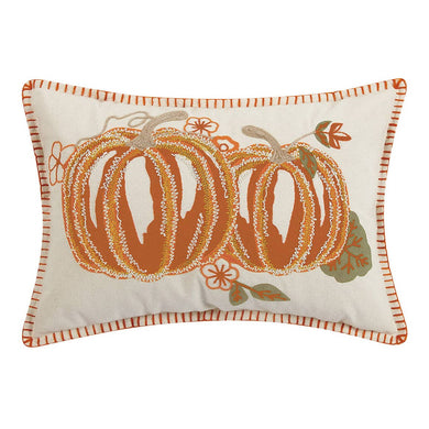 SALE Pumpkin Duo Embroidered Pillow