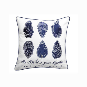World is Your Oyster Indoor/Outdoor Pillow