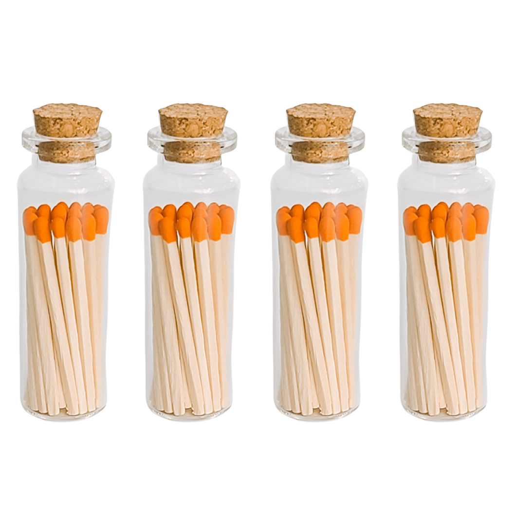 Orange Matches in Small Corked Vial