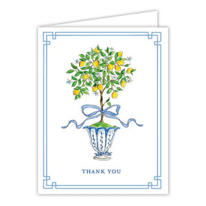 Thank You Lemon Topiary in Chinoiserie Pot Greeting Card