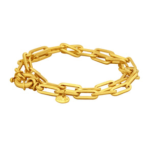 Oval Medium Gold Double Wrap Bracelet 5.2mm 7.5"