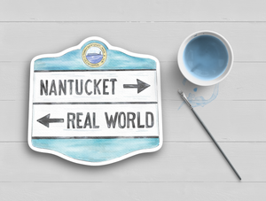 Nantucket/Real World Street Sign Watercolor Sticker
