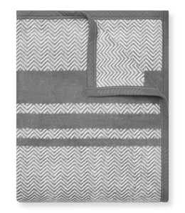 Waved Herringbone Grey Blanket
