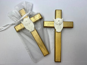 Wood Cross with Angel Intaglio