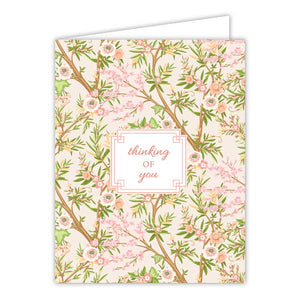 Thinking Of You Pink Florals Greeting Card
