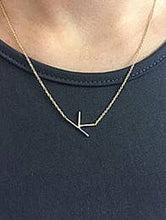 Load image into Gallery viewer, Silver Sideways Initial Necklace